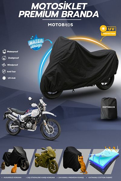 Motobros Motorcycle Tarpaulin Hero Xpulse Black Waterproof and Durable (Thickest) Fabric Lifetime Use