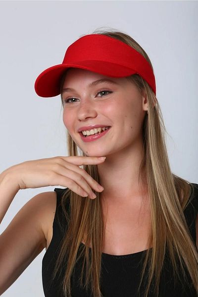 Remsa Mayo Red Tennis Golfs Hat - Adjustable Visor, Sunscreen Visor RŞ-109