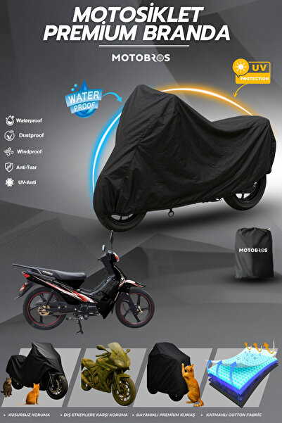 Motobros قماش القنب للدراجات النارية أرورا إعصار أسود مقاوم للماء ومتين (أعلى...