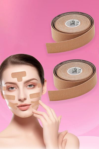 Beatitude Pain Tape 2 Pieces Skin Color Facial Area Elastic Body Tape Anti-Wrinkle Product