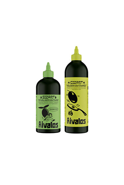 Aivalos Cızart-sızart Mutfak Ikilisi 1200 ml Riviera Ve Sızma Zeytinyağı Kolay Kullanımlı Şişelerde