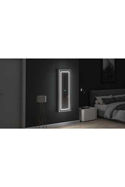DECOBOX Paris Led Aydınlatmalı Boy Aynalı Takı Dolabı Kilitli