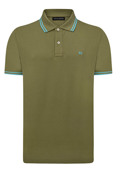 Basics&More Guler polo verde pentru bărbați, care menține căldura, uscare rap...