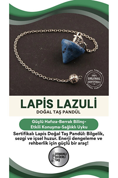 OSMANLI DEĞERLİ TAŞ Sertifikalı Lapis Doğal Taş Pandül - S019