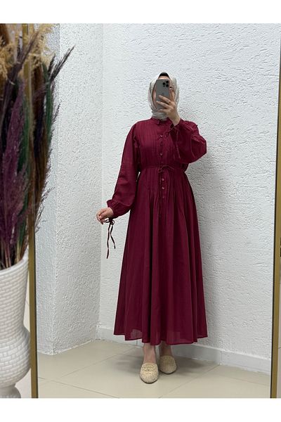 MİHRA STORE Orelita Front Button and Pleated Dress Suit-Bn4449 Burgundy