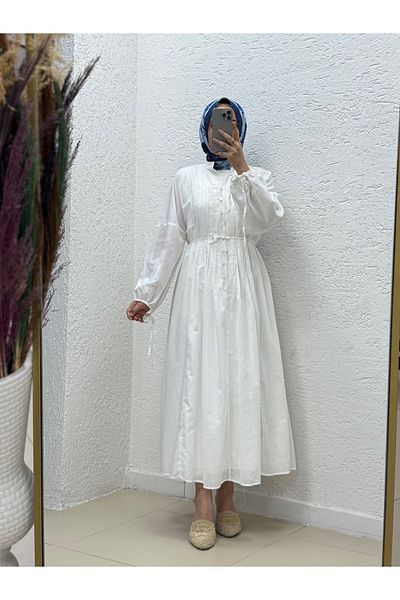 MİHRA STORE Orelita Front Button and Pleated Dress Suit-Bn4449 Ecru
