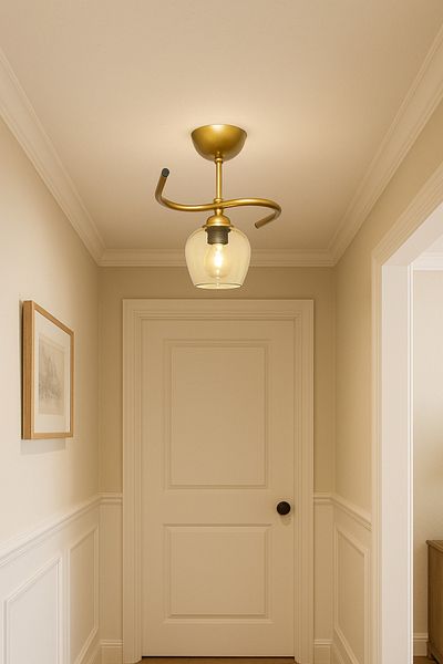 Modavize Fuji Living Room - Kitchen - Bedroom - Hall - Antique Color Honey Glass Single Chandelier