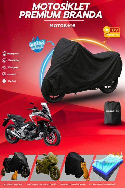 Motobros قماش القنب للدراجات النارية NC 750 أسود مقاوم للماء ومتين (أعلى سماك...