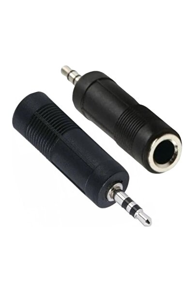 harry 2 ADET Jack Dönüştürücü - Büyükten Küçüğe Jak Dönüştürücü (6.3 MM UCU 3.5MM UCA ÇEVİRİR)