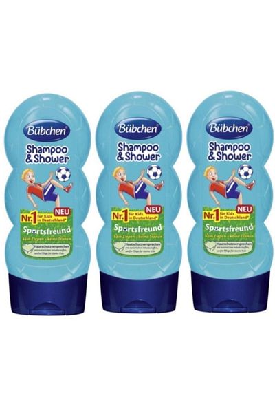 Bübchen Sport Children's Shampoo and Shower Gel 230 Ml X 3 Pieces