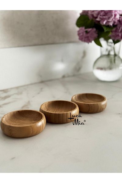 Luca Mia Bamboo 3-Piece Round Snack Bowl 9.5 cm