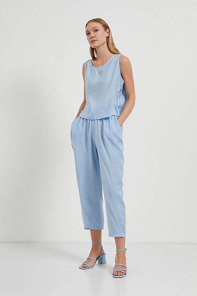 Arma Life Women's Summer Blouse Loose Trousers Blue Double Suit