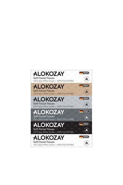 Alokozay Soft Facial Tissues 100 Sheets x 2 Ply - Pack of 6 Boxes