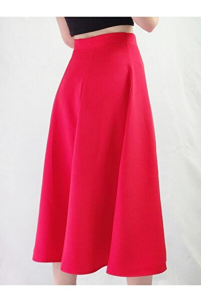 YAXİ Red Maxi Bell Skirt - Women's Woven Six Pieces