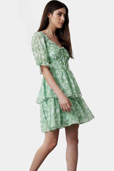 PayBuy Floral Mini Dress Lined Short Sleeve Woven Summer Carefully Selected Perfect Fit
