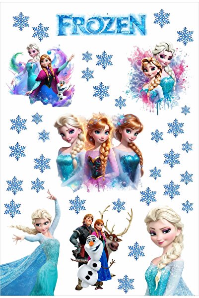 Göktuğ Hediyelik Elsa Anna Frozen Karlar Ülkesi Çocuk Odası Bebek Odası Duvar Sticker (100X30)