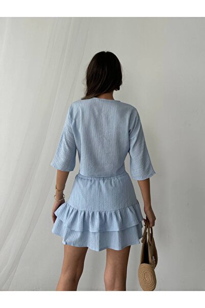 İLKCET MODA Set de fuste cu pantaloni scurți din in