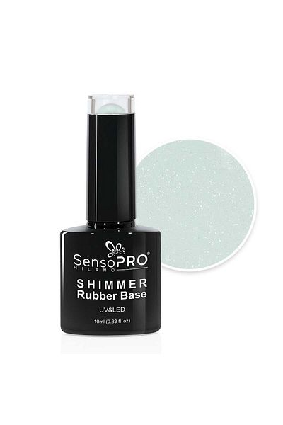 SensoPRO Milano Bază de cauciuc strălucitor SensoPRO Milano - #53 Sclipici vanilat, 10ml