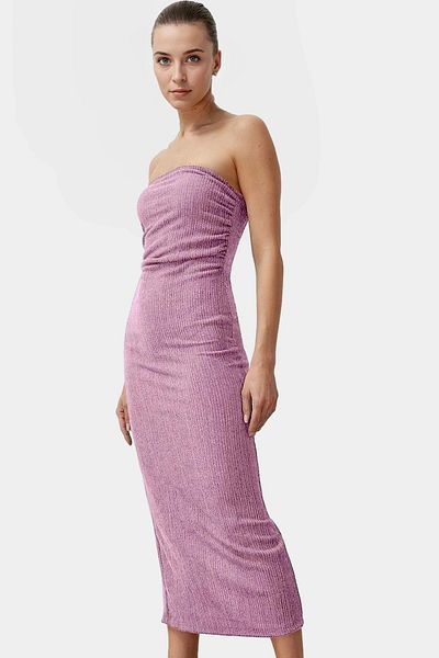 PayBuy Midi Knitted Strapless Dress Bodycon Pattern Summer Casual Daily Comfortable Carefully Selected