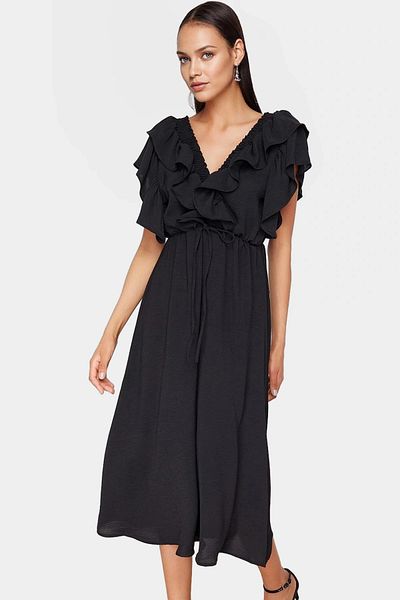 PayBuy Skater A-Line Midi Dress Aerobin Woven Polyester Summer Perfect Fit Zarifane Design