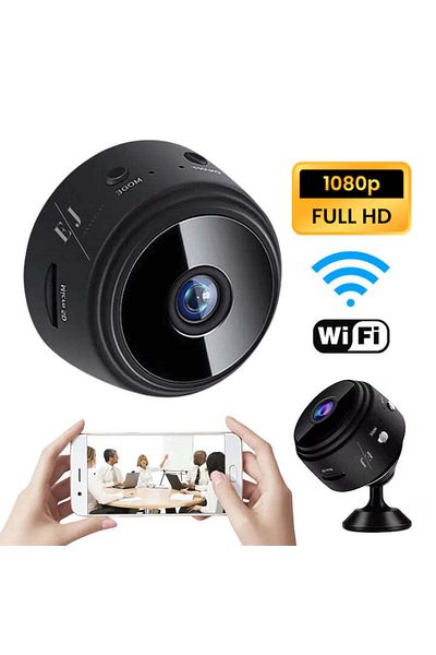 Spionescu Mini magnetic camera with stand, WiFi HotSpot, 1080P, night vision, motion detection, 150°