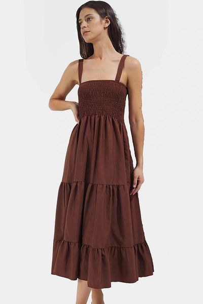 PayBuy Summer Maxi Dress Woven Terrycotton Fabric Square Collar Day Night Professional Appearance Distinguished Material