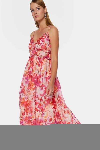 PayBuy Chiffon Maxi Dress Floral Pattern Lined Summer Premium Quality Comfortable Cut Quality Craftsmanship