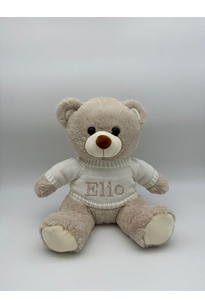 TUDIMAR Plush Teddy Bear With Plouver, Personalized By Embroidery With The Desired Name