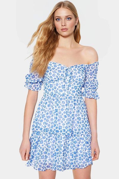 PayBuy Floral Mini Dress Lined Short Sleeve Woven Summer Carefully Selected Perfect Fit