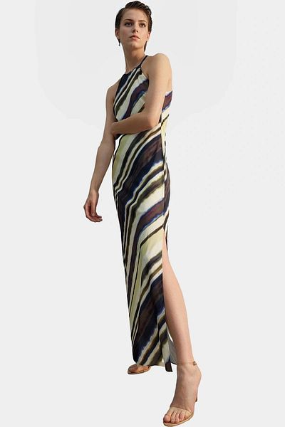 PayBuy A Line Maxi Dress Halter Neckline Woven Polyester Summer Premium Quality Professional Look