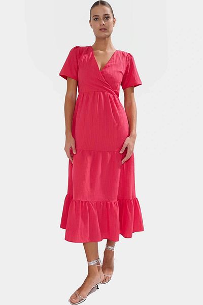 PayBuy Maxi Woven Dress V-Neck Skater Pattern Casual Summer Outfit Quality Craftsmanship Modern Style