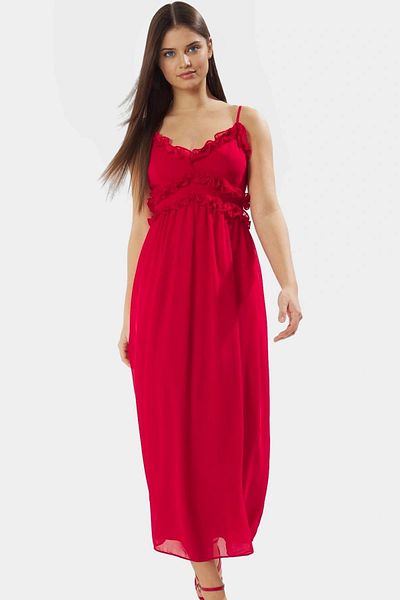 PayBuy Chiffon Maxi Dress Floral Pattern Lined Summer Premium Quality Comfortable Cut Quality Craftsmanship