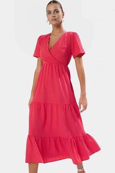 PayBuy Maxi Woven Dress V-Neck Skater Pattern Casual Summer Outfit Quality Craftsmanship Modern Style