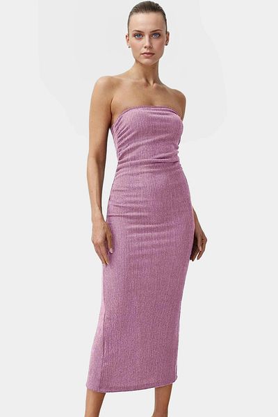 PayBuy Midi Knitted Strapless Dress Bodycon Pattern Summer Casual Daily Comfortable Carefully Selected