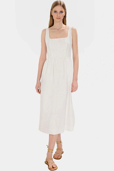 PayBuy Summer Midi Length Sleeveless Poplin Dress Comfortable Casual Style Quality Craftsmanship Stylish Appearance
