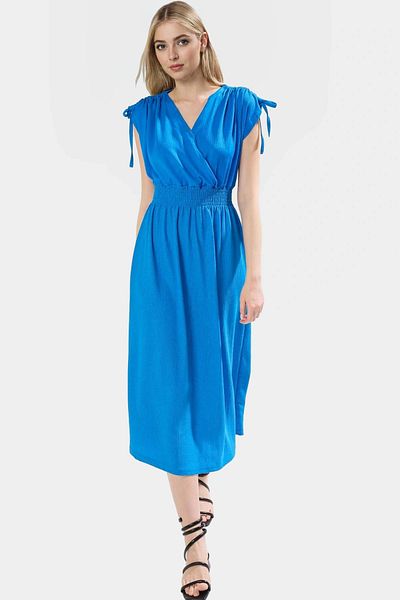 PayBuy Summer Midi Dress Knitted Polyester Fabric Elastic Waist a Line Premium Quality Carefully Selected