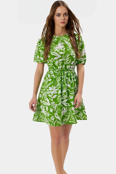 PayBuy Floral Print Mini Dress Crew Neck Short Sleeve Casual Summer Stylish Look Perfect Fit