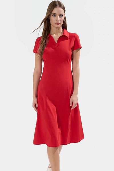 PayBuy Women's Polo Neck Knitted Midi Dress Cotton Comfortable Daily Use of Distinguished Material