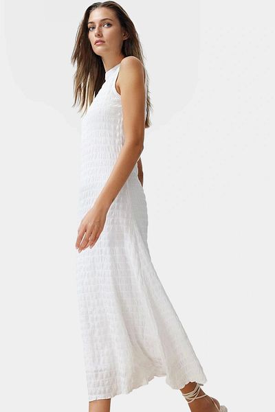 PayBuy Maxi a Line Crew Neck Knitted Dress Lightweight Summer Casual Distinguished Material Special Design Modern Style