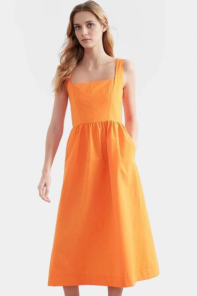 PayBuy Summer Midi Length Sleeveless Poplin Dress Comfortable Casual Style Quality Craftsmanship Stylish Appearance