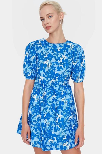 PayBuy Floral Print Mini Dress Crew Neck Short Sleeve Casual Summer Stylish Look Perfect Fit