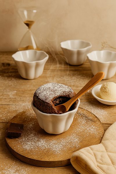 Minole Set of 4 Handmade Ceramic Soufflé and Oven Cups – Stylish Presentation and Gift Option – Breakfast Set