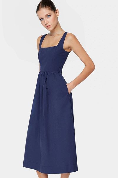 PayBuy Summer Midi Length Sleeveless Poplin Dress Comfortable Casual Style Quality Craftsmanship Stylish Appearance