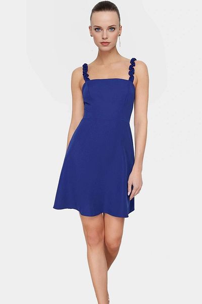 PayBuy Feminine Ruffle Detailed Mini Dress a Line Mold Woven Fabric Professional Appearance Quality Craftsmanship