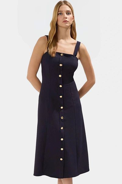 PayBuy Summer Women's A-Line Midi Dress Made of Woven Fabric High Quality Perfect Fit