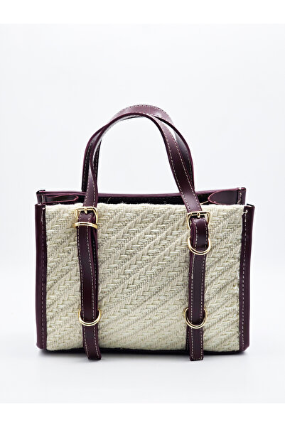 Reddington Geantă de mână și de umăr din in, cu detaliu de centură pentru femei