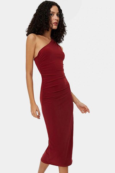 PayBuy One Shoulder Midi Pencil Dress Knitted Fabric Bodycon Daily Stylish Comfortable Use Superior Material