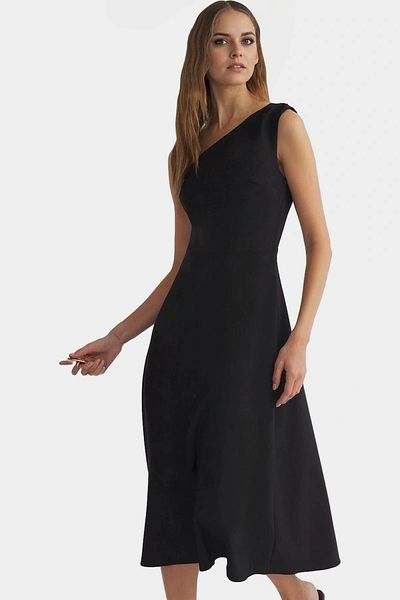 PayBuy Chic Midi Woven Dress One Shoulder Summer Skater Mold Zarifane Design Durable Material
