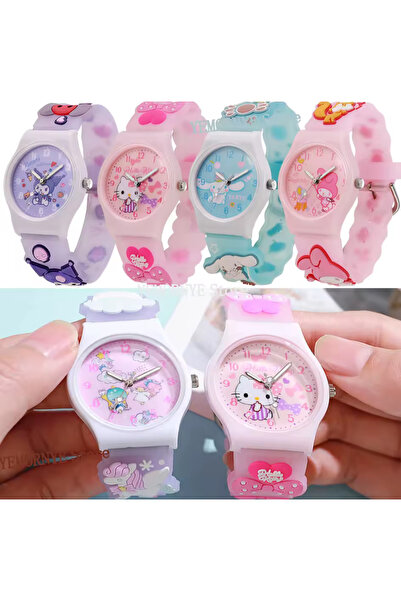 So Iconic 1 Adet Mor Renk Silikon Kayışlı Kuromi Karakterli Kol Saati