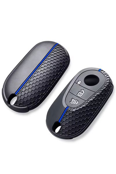 emii auto spare parts Mercedes C S Class W206 C200 W223 C300 S400 S450 S500 S480 Compatible Key Case - Black/Blue Line